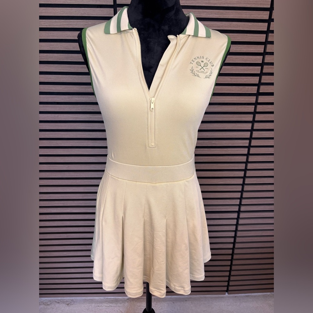WeWoreWhat light green Textured Mini TENNIS dress